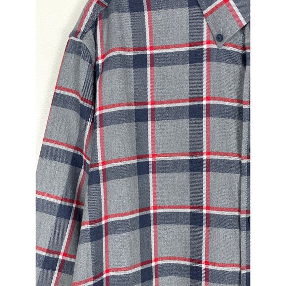 Johnnie-O Rudy Hangin' Out Button Down Flannel Shirt Charcoal Plaid Mens XL - Picture 7 of 14